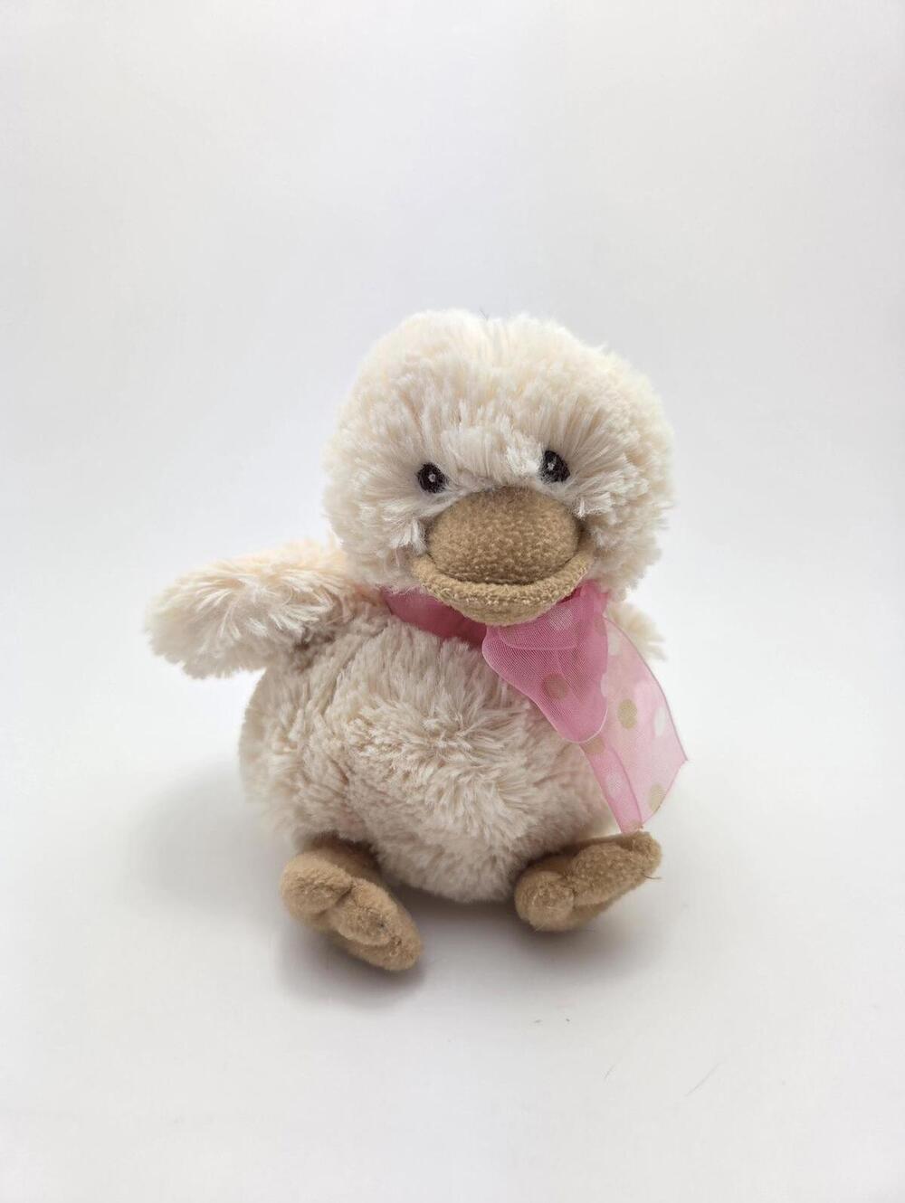 Russ “Diddy Duck” the Yellow Duck Pink Ribbon, Vintage Plush (5 inch)